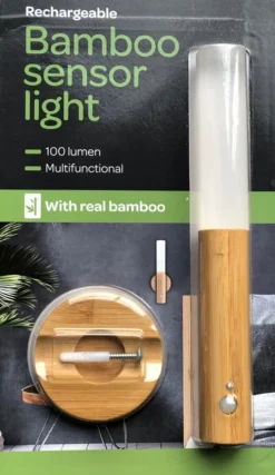 Merkloos Bamboo Sensor Licht 100 Lumen-rechargeable - Bamboo Sensor Light 100 Lumens Rechargeable -Tuinmeubelseries Winkel 694x1200