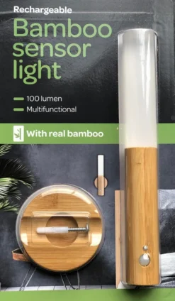 Merkloos Bamboo Sensor Licht 100 Lumen-rechargeable - Bamboo Sensor Light 100 Lumens Rechargeable -Tuinmeubelseries Winkel 699x1200