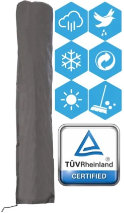 Weersbestendige Parasolhoes - Max. 4 X 4 M - Grijs / Antraciet - Zweefparasol 9 Weersbestendige Parasolhoes - Max. 4 X 4 M - Grijs / Antraciet - Zweefparasol -Tuinmeubelseries Winkel 703x1200