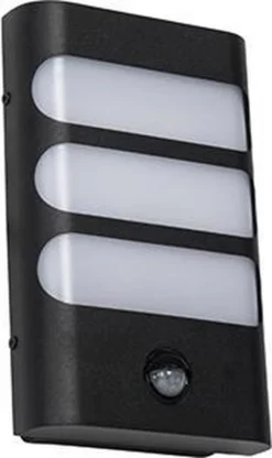 QAZQA Gaev - Moderne LED Wandlamp Met Bewegingsmelder | Bewegingssensor | Sensor Voor Buiten - 1 Lichts - D 5 Cm - Zwart - Buitenverlichting -Tuinmeubelseries Winkel 712x1200 1