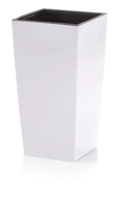 Prosperplast Kunststof Urbi Bloempot/plantenpot Met Binnenpot Wit 32 X 32 X 61 Cm - 21/49 Liter - Hoge Vierkante Bloempotten -Tuinmeubelseries Winkel 758x1200 3