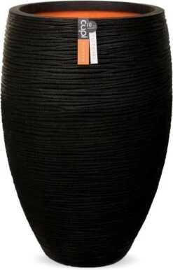 Capi Europe - Vaas Elegant Deluxe Rib NL - 40x60 - Zwart - Voor Binnen En Buiten - KBLR1131 -Tuinmeubelseries Winkel 768x1200 3