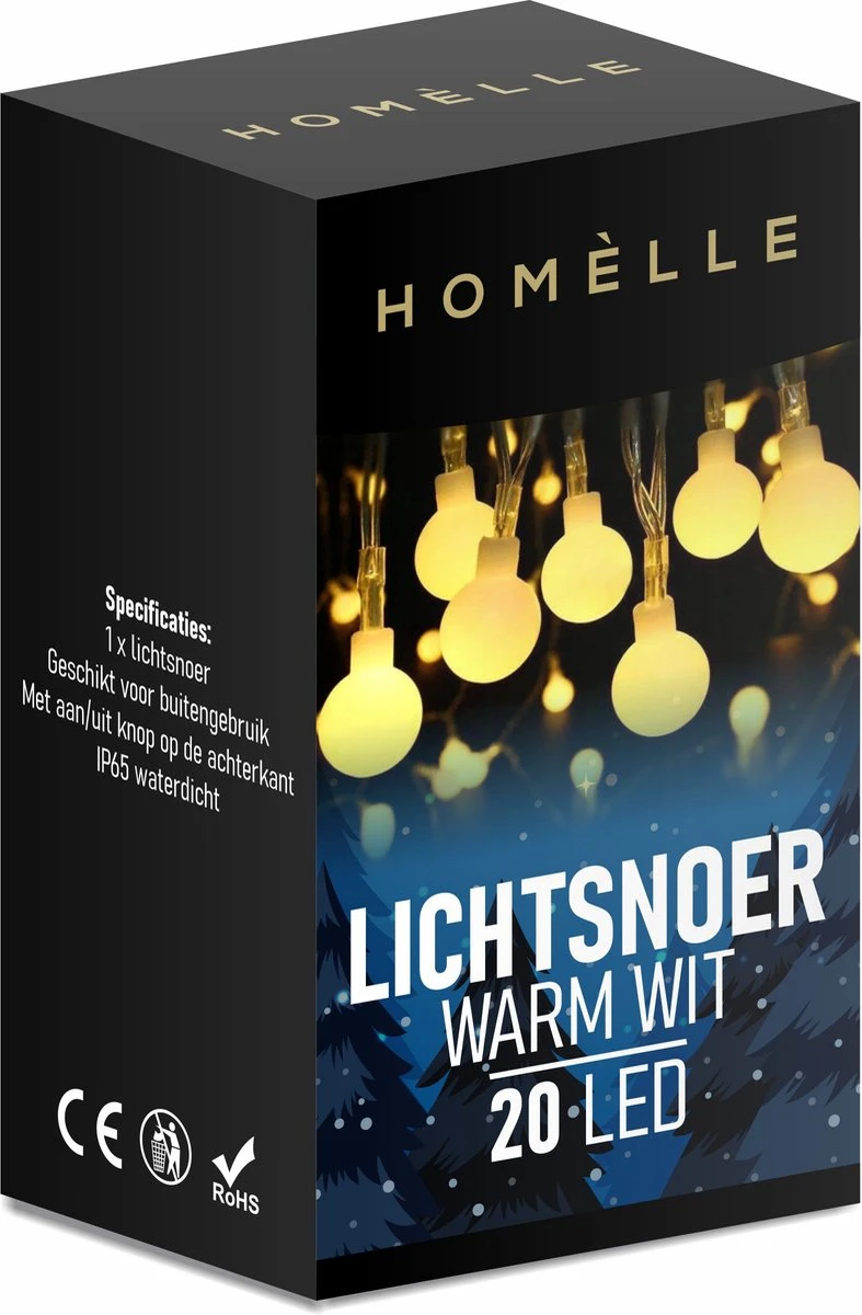 Homèlle Lichtsnoer - Kerstverlichting - Warm-wit - 3 Meter - 20 LEDs Homèlle Lichtsnoer - Kerstverlichting - Warm-wit - 3 Meter - 20 LEDs -Tuinmeubelseries Winkel 787x1200 1