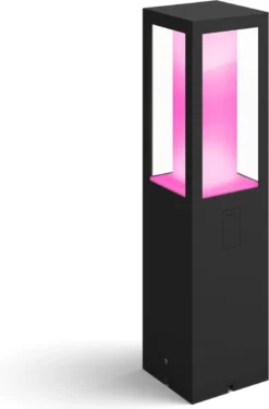 Philips Hue Impress Sokkellamp - Wit En Gekleurd Licht - Zwart - Laag -Tuinmeubelseries Winkel 789x1200