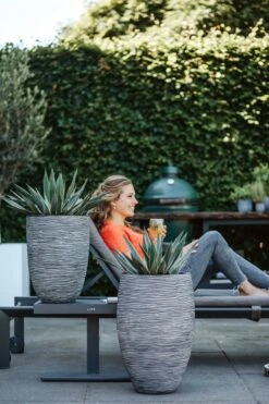 Capi Europe - Vaas Elegant Deluxe Rib NL - 40x60 - Zwart - Voor Binnen En Buiten - KBLR1131 -Tuinmeubelseries Winkel 800x1200 119