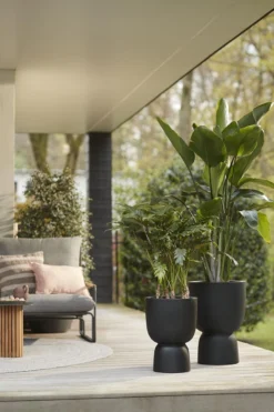 Elho Pure Coupe 41 - Bloempot Voor Binnen & Buiten - Ø 41.3 X H 57.9 Cm - Zwart/Zwart -Tuinmeubelseries Winkel 800x1200 89