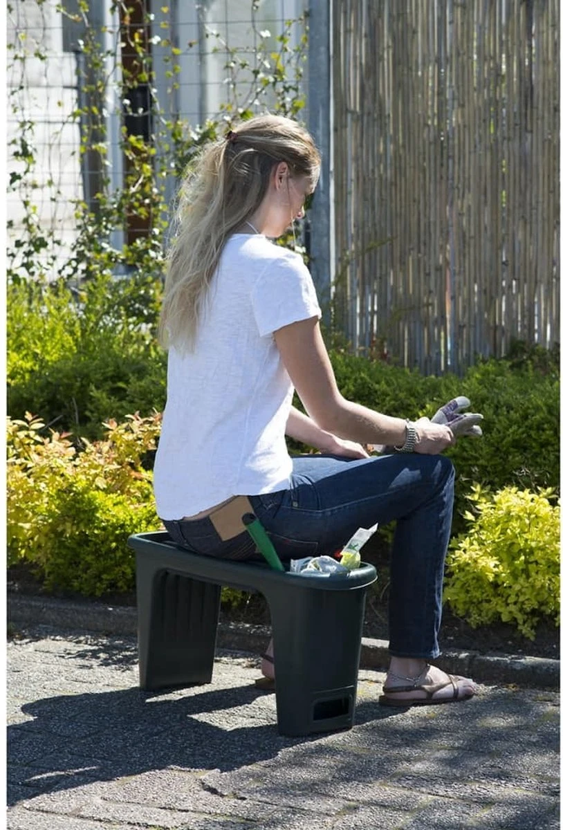 Nature - Tuinkruk 2-in-1 - Tuinzit/-knielkruk - tuin werkbank - grijs - H34 x 66 x 25cm Nature - Tuinkruk 2-in-1 - Tuinzit/-knielkruk - Tuin Werkbank - Grijs - H34 X 66 X 25cm -Tuinmeubelseries Winkel