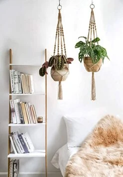 5 Stuks Luxe Jute Plantenhangers - Boho Handgeweven Katoen Hangpot Voor Binnen/Buiten - Hangende Bloempot Met Kralen - Macramé Touw/Koord Hangplant Houder - Bohemian Wandhanger Decoratie - Plant Hanger - Verticale Tuin Bloempothouder Planthanger -Tuinmeubelseries Winkel 836x1200 1