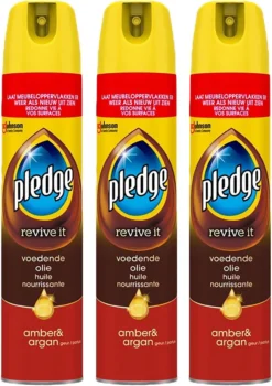 3x Pledge Revive It Meubelolie Spuitbus - Amber & Argan - Voedende Olie - 3 X 250ml