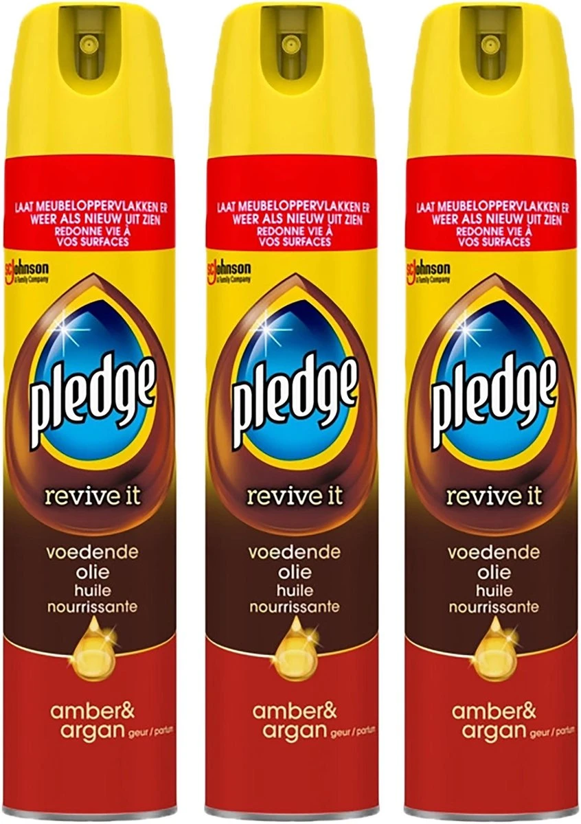 3x Pledge revive it meubelolie spuitbus - Amber & Argan - Voedende olie - 3 x 250ml 3x Pledge Revive It Meubelolie Spuitbus - Amber & Argan - Voedende Olie - 3 X 250ml -Tuinmeubelseries Winkel