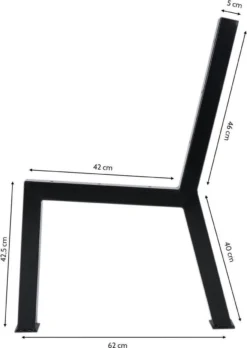 MaximaVida Set Industriële Bankpoten New York- Zwart Gecoat - Maak Zelf Je Bank -Tuinmeubelseries Winkel 851x1200