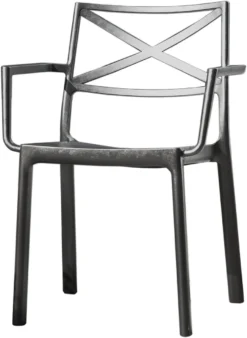 Keter Metalix Tuinstoelen - 4 Stuks - 53,3x60,2x81,3 Cm - Zwart 4 Keter Metalix Tuinstoelen - 4 Stuks - 53,3x60,2x81,3 Cm - Zwart -Tuinmeubelseries Winkel 876x1200
