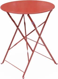 Emilia - Ronde Inklapbare Bistrotafel Ø60cm Van Gepoedercoat Staal – Terra Cotta -Tuinmeubelseries Winkel 887x1200 1