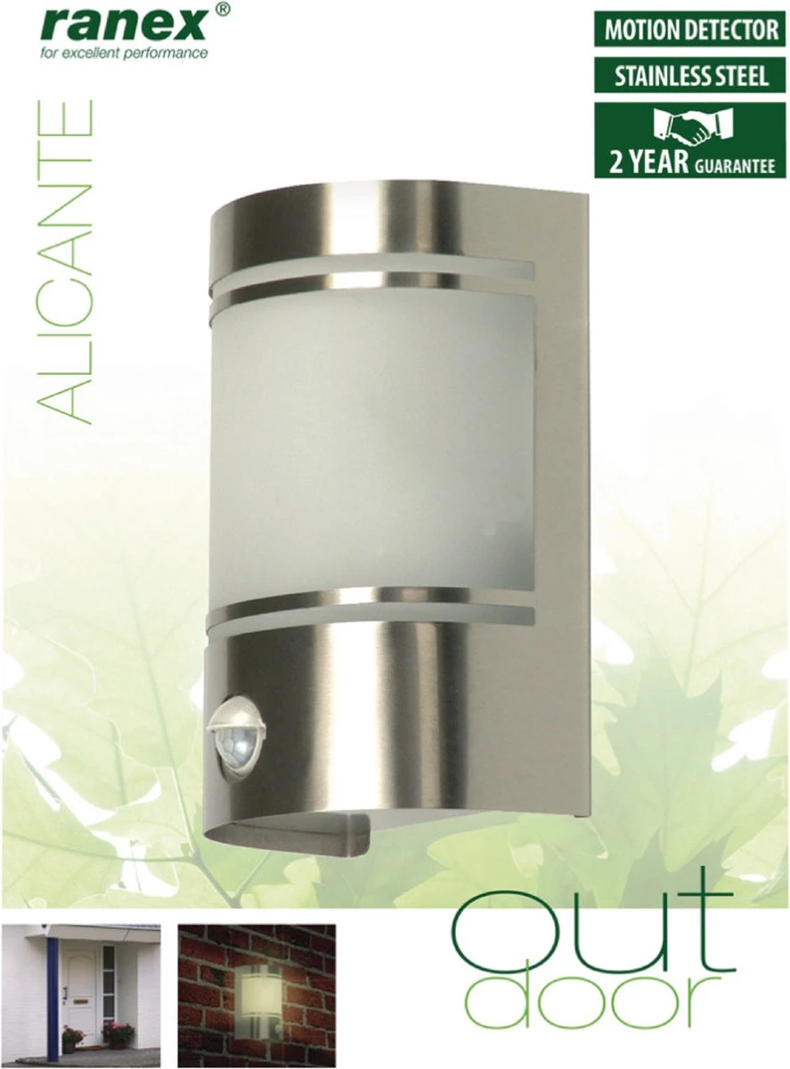 Smartwares Alicante Wandlamp – Roestvrijstaal – Bewegingssensor – E27 fitting - 10.010.26 Smartwares Alicante Wandlamp – Roestvrijstaal – Bewegingssensor – E27 Fitting - 10.010.26 -Tuinmeubelseries Winkel 887x1200 3