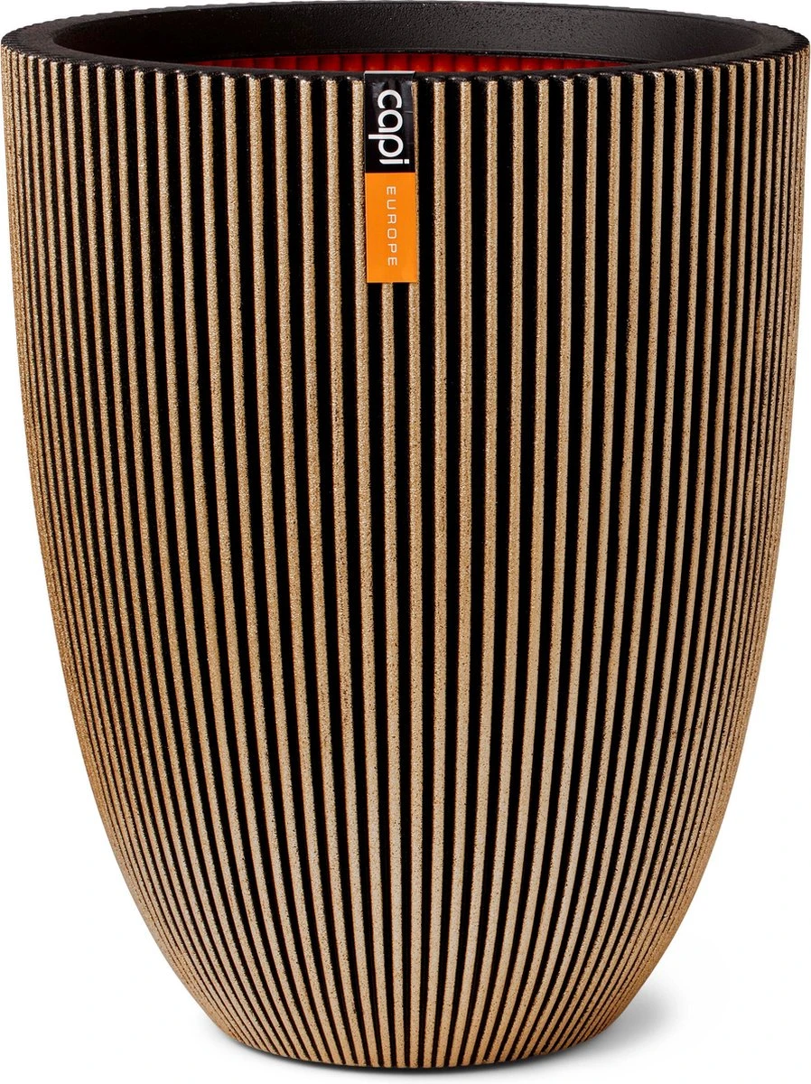 Capi Europe - Vaas elegant laag Groove NL - 46x58 - Goud - Voor binnen en buiten - KGVGB783 Capi Europe - Vaas Elegant Laag Groove NL - 46x58 - Goud - Voor Binnen En Buiten - KGVGB783 -Tuinmeubelseries Winkel 898x1200 1