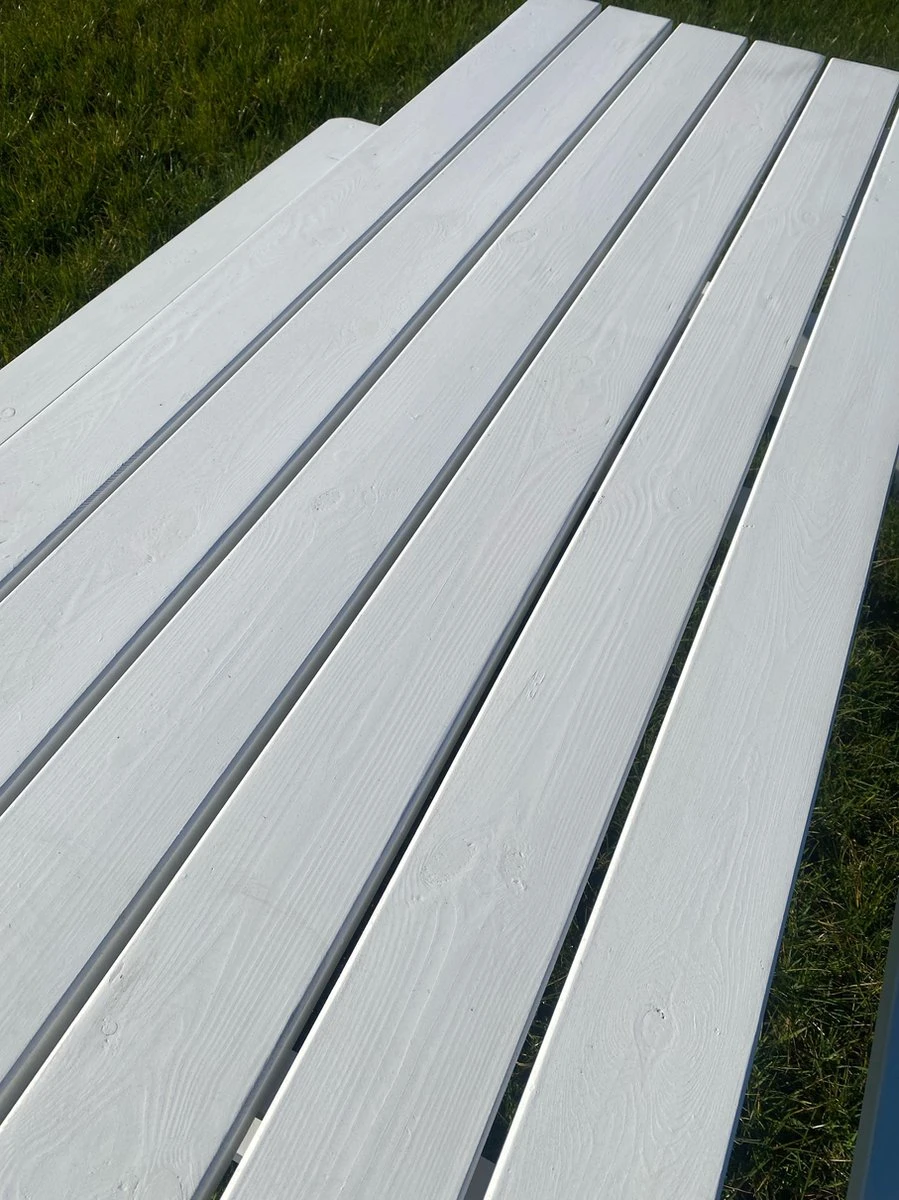 Goedkopepicknicktafels.nl | Witte XL Picknicktafel | Tuintafel 6 persoons | Wit Gespoten Gedroogd Grenen Hout! Goedkopepicknicktafels.nl | Witte XL Picknicktafel | Tuintafel 6 Persoons | Wit Gespoten Gedroogd Grenen Hout! -Tuinmeubelseries Winkel 899x1200 8