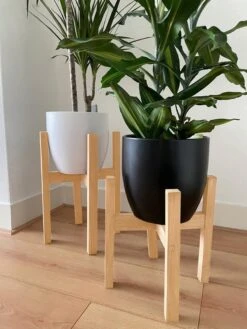 Plantenstandaard | Set Van 2 | Diameter Tot 24 Cm | Plantenkruk | Bloempotten Voor Binnen | Plantentafeltje Voor Binnen | Bloempot Standaard | Plantenstandaard Binnen | Hout | Licht Bruin -Tuinmeubelseries Winkel 900x1200 39