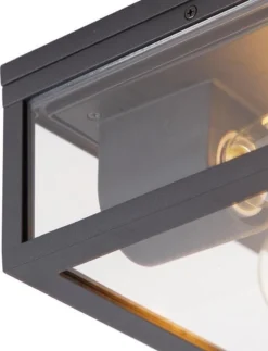 QAZQA Charlois - Design Plafondlamp Voor Buiten - 2 Lichts - L 24 Cm - Zwart - Buitenverlichting -Tuinmeubelseries Winkel 918x1200 2