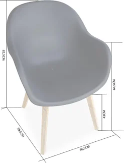 Alice's Garden Kuipstoelen CELEBES - Set Van 4 - Acacia En Kunststof - Grijs -Tuinmeubelseries Winkel 918x1200