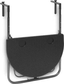 Relaxdays Balkontafel Inklapbaar, Balkon Tafel Rotan, Hangtafel Reling - Zwart -Tuinmeubelseries Winkel 919x1200