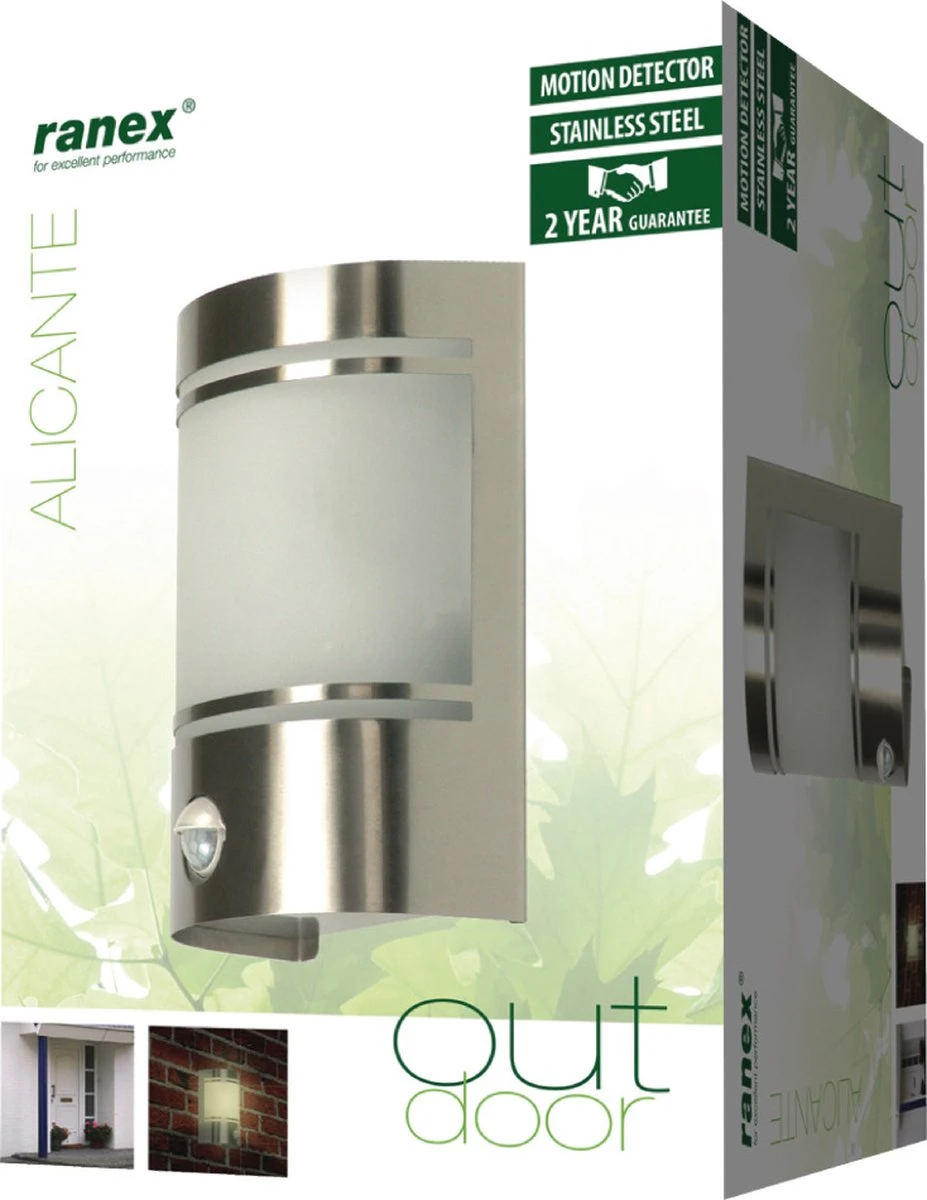 Smartwares Alicante Wandlamp – Roestvrijstaal – Bewegingssensor – E27 fitting - 10.010.26 Smartwares Alicante Wandlamp – Roestvrijstaal – Bewegingssensor – E27 Fitting - 10.010.26 -Tuinmeubelseries Winkel