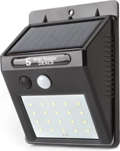 Merkloos 20 LEDs Buitenlamp Draadloze Waterdichte Lamp Bewegingssensor Solar Licht Voor Tuin Tuinverlichting - Wandlamp | Solar Buitenverlichting Wit Licht Ewegingssensor - Zonne-energie – Tuinverlichting Voor Hek En Wand