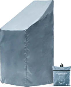 Chefarone Beschermhoes Tuinstoelen - Tuinstoelen Hoes - Tuinmeubelen - Weerbestendig - UV-bescherming - Grijs