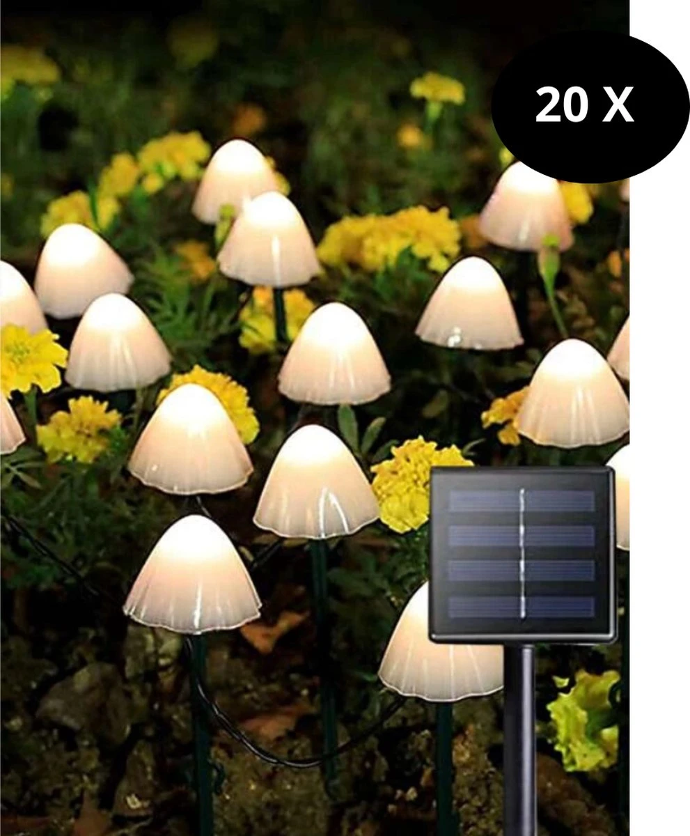 Cynergie - Tuinverlichting Op Zonneenergie - 20 x led lampen - Solar Lampjes met Paddenstoelen - Kerstverlichting Buiten Cynergie - Tuinverlichting Op Zonneenergie - 20 X Led Lampen - Solar Lampjes Met Paddenstoelen - Kerstverlichting Buiten -Tuinmeubelseries Winkel 991x1200 1