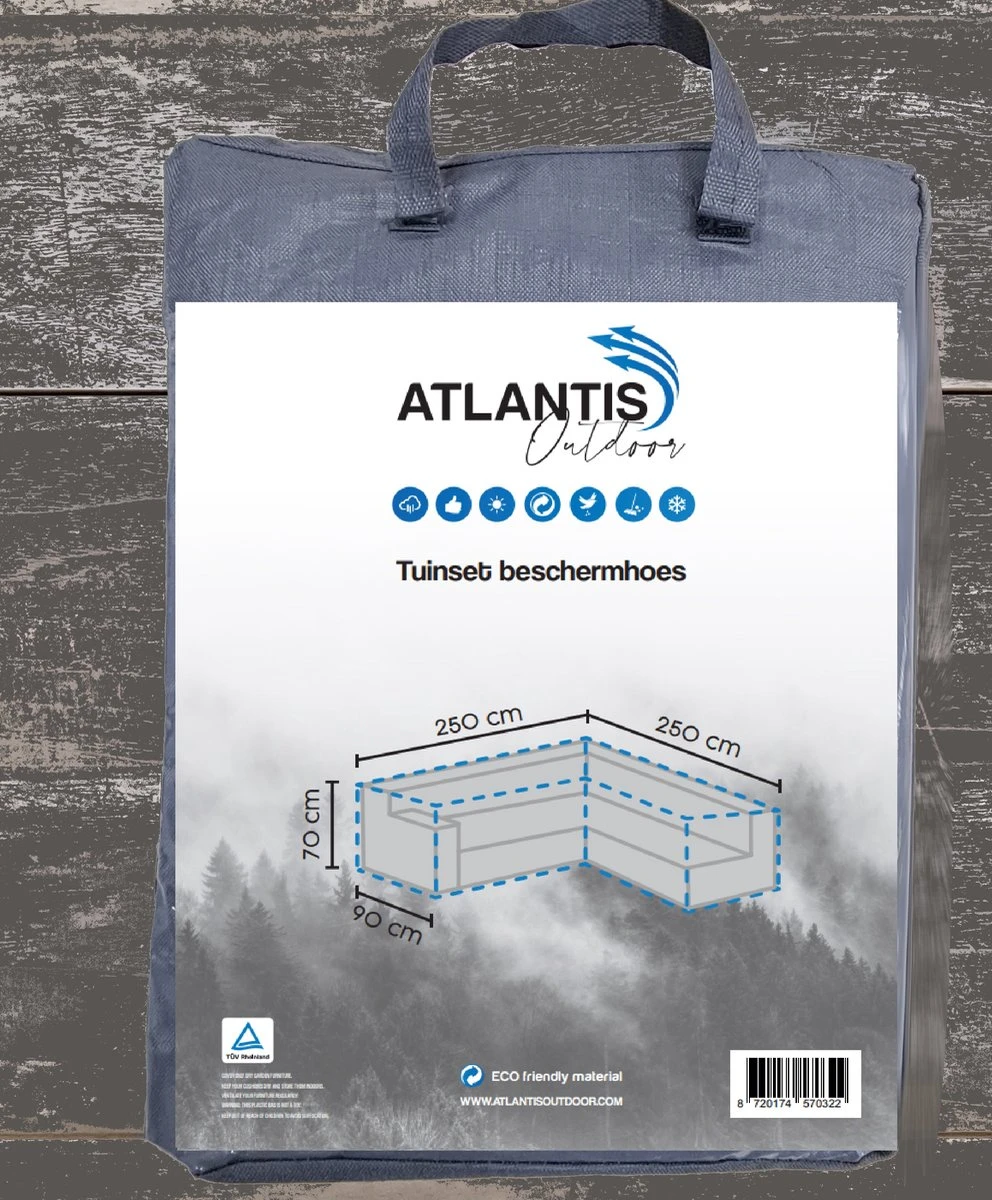 Weersbestendige Beschermhoes voor Hoekbank | 250/90 x 250/90 x 70 cm (L-vorm) - Tuinbank / L-Vorm -Waterdicht - Grijs Weersbestendige Beschermhoes Voor Hoekbank | 250/90 X 250/90 X 70 Cm (L-vorm) - Tuinbank / L-Vorm -Waterdicht - Grijs -Tuinmeubelseries Winkel 992x1200 3