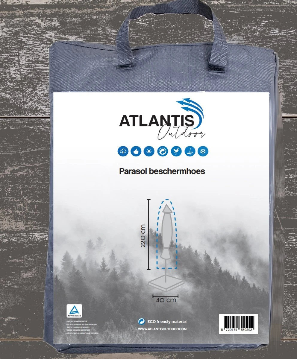 Weersbestendige Parasolhoes - Rond & Vierkant - Max. 3 x 3 m - Grijs / Antraciet - Stokparasol Weersbestendige Parasolhoes - Rond & Vierkant - Max. 3 X 3 M - Grijs / Antraciet - Stokparasol -Tuinmeubelseries Winkel 992x1200 6