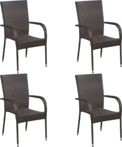 VidaXL 5-delige Tuinset Poly Rattan Bruin -Tuinmeubelseries Winkel 995x1200